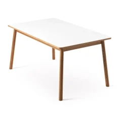 Mesa con tablero adicional Dino+, Blanco, base de roble, 2 tableros de extensión