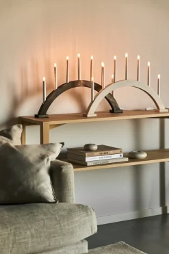 Mesa consola Anton 35x125 cm, Roble pigmentado blanco