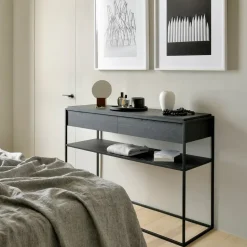 Mesa consola Monolit 122x40 cm, Oak-Black