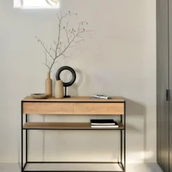 Mesa consola Monolit 122x40 cm, Oak-Black