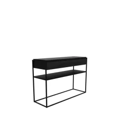 Mesa consola Monolit 122x40 cm, Oak black-Black