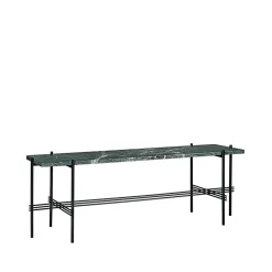 Mesa consola TS Console 1, Mármol verde, base lacada en negro