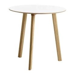 Mesa CPH220 Deux 2.0, Ø75 cm, Pearl white-roble lacado
