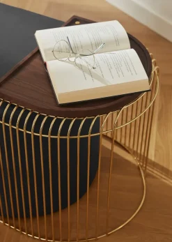 Mesa Curva 45 cm, Dorado