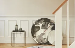 Mesa Curva 45 cm, plateado