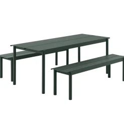 Mesa de acero Linear steel table 200 cm, Dark green
