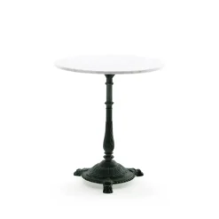 Mesa de café Classic, Mármol blanco, soporte negro