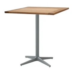 Mesa de café Drop teca 72x72 cm, Soprte gris claro