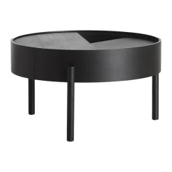 Mesa de centro Arc Ø66 cm, ceniza teñida de negro ceniza