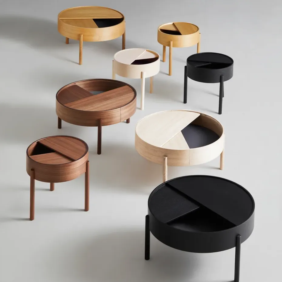 Mesa de centro Arc Ø66 cm, Nogal