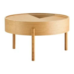 Mesa de centro Arc Ø66 cm, Roble barnizado