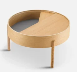 Mesa de centro Arc Ø66 cm, Roble barnizado