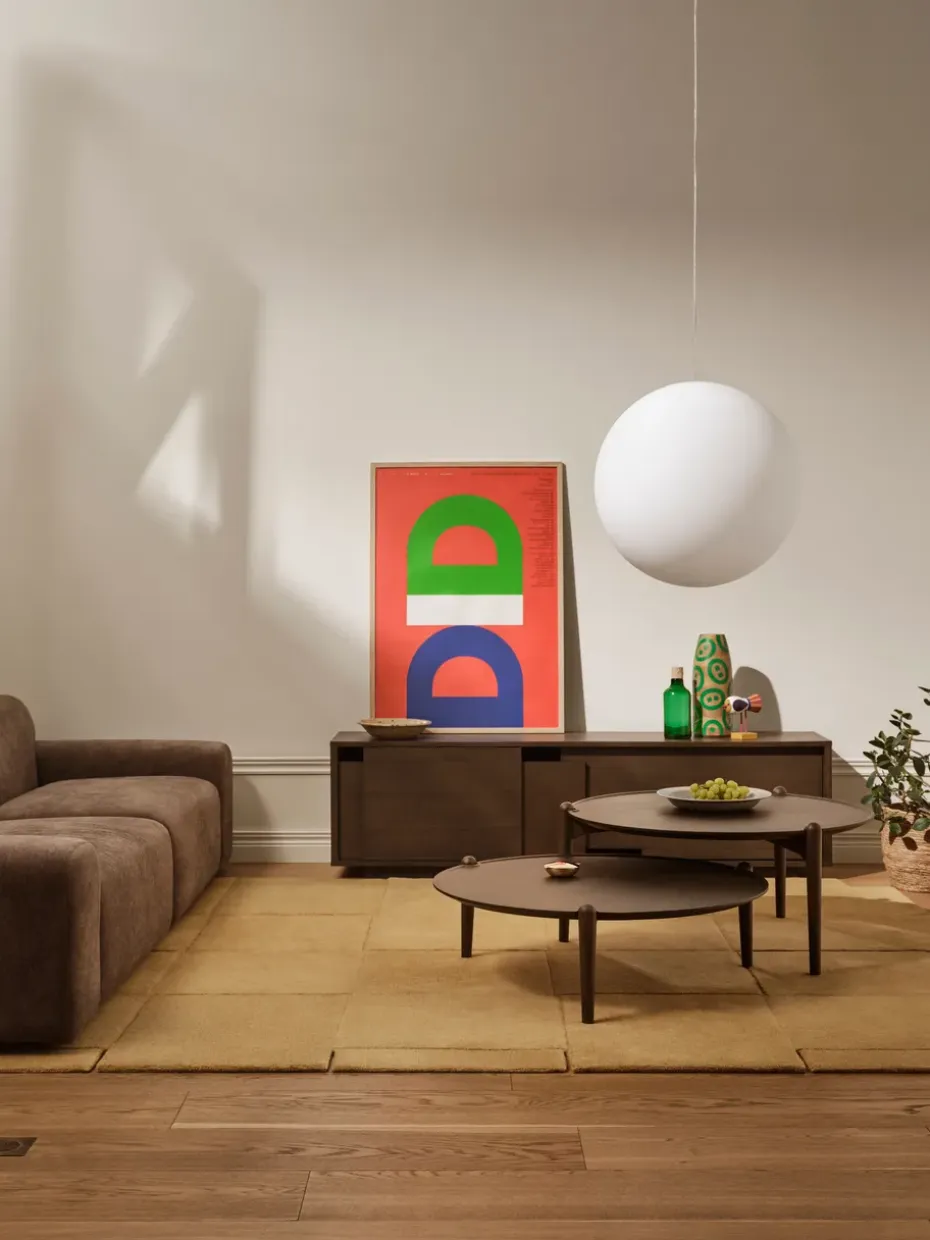 Mesa de centro Aria, Roble oscuro, Ø90 × 30 cm