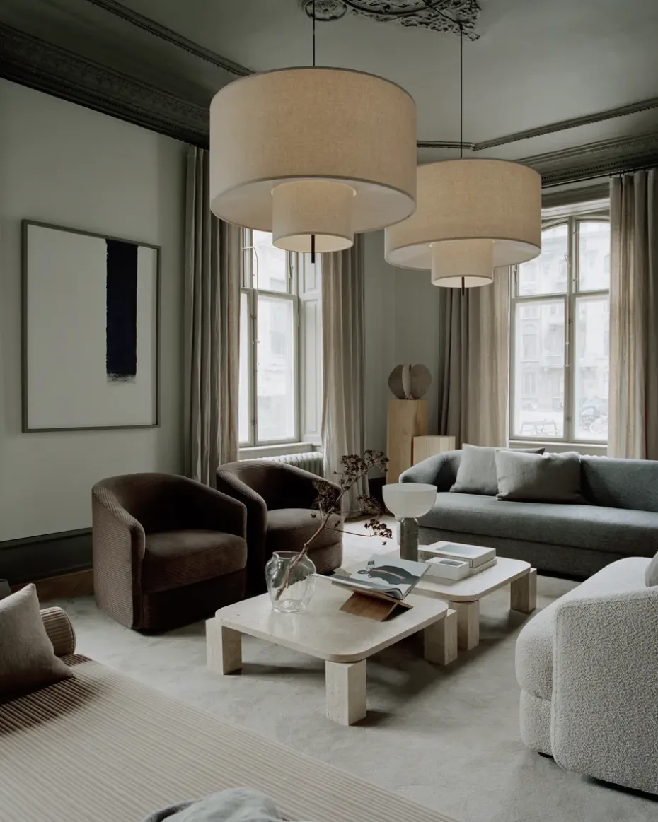 Mesa de centro Atlas 82x82 cm, Travertino sin relleno