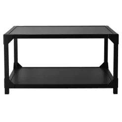 Mesa de centro Bleck 75x75 cm chapada, Haya- teñido de negro