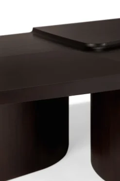 Mesa de centro Brutalist, Caoba rose brown, 143×75 cm