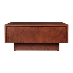 Mesa de centro Burl storage 70x70 cm, Dark stained burl