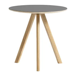 Mesa de centro CPH20 2.0, Ø50 cm, Grey linoleum-roble lacado