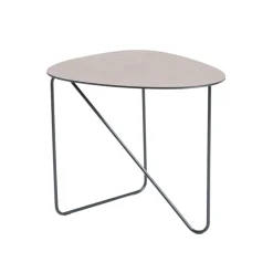 Mesa de centro Curve, Cuero warm grey, bull, m