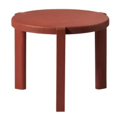 Mesa de centro D108 Ragnesminde, Ø48 cm, Rojo carmín