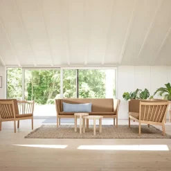 Mesa de centro D108 Ragnesminde, Ø48 cm, Pino sin tratar