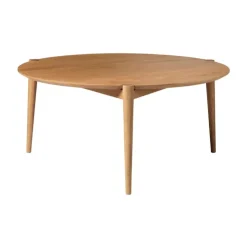 Mesa de centro D102 Søs Ø85 cm, Roble macizo aceitado