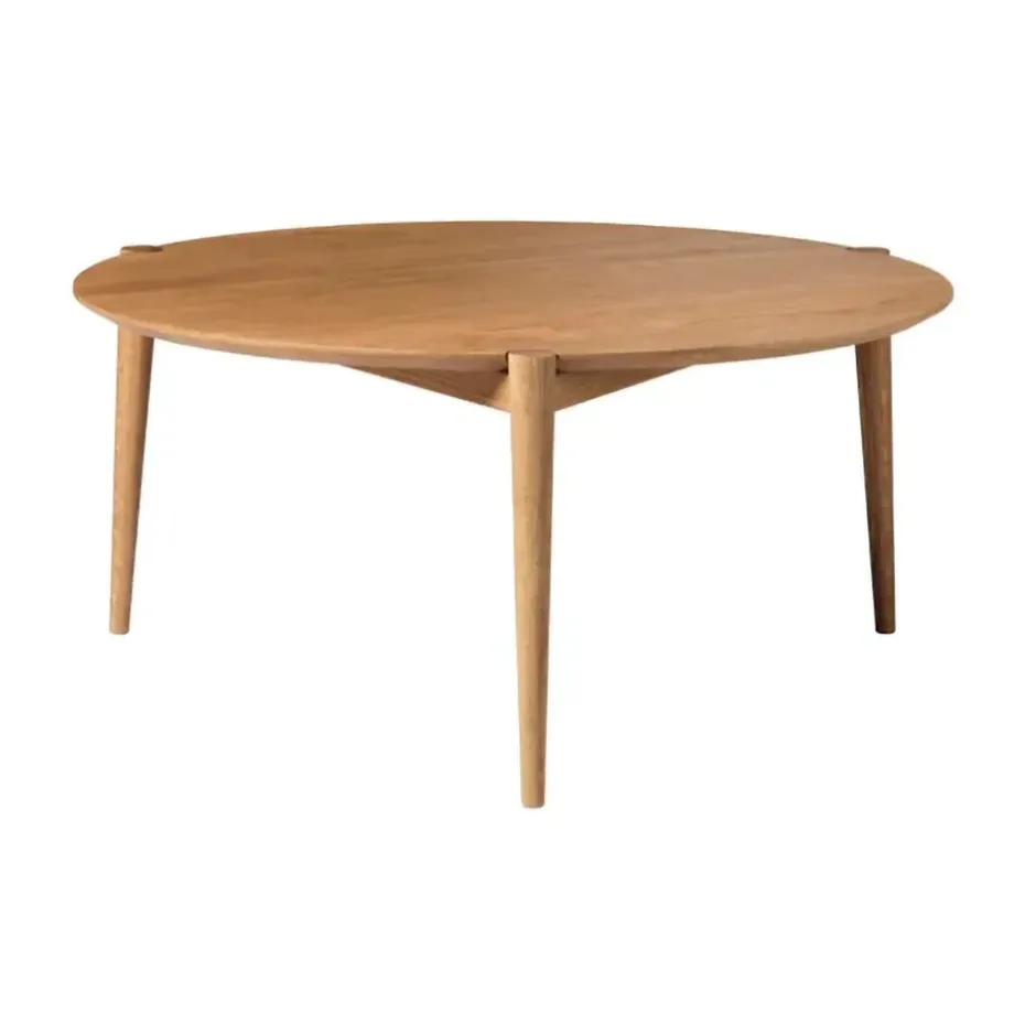 Mesa de centro D102 Søs Ø85 cm, Roble macizo aceitado