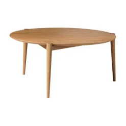 Mesa de centro D102 Søs Ø85 cm, Roble macizo aceitado