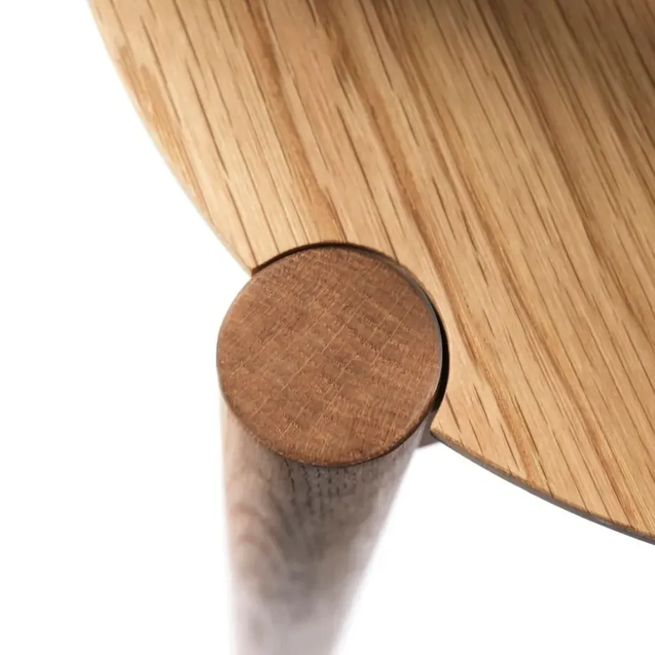 Mesa de centro D102 Søs Ø85 cm, Roble macizo aceitado