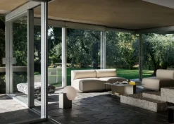 Mesa de centro Develius EV3, Steel ivory, Ø89 × 40 cm