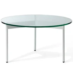 Mesa de centro From Above Ø72 cm con base blanca, Transparente
