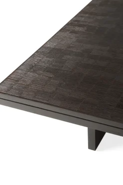 Mesa de centro Grooves, Off black teak, 140×110 cm