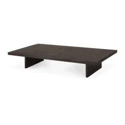 Mesa de centro Grooves, Off black teak, 170x120 cm