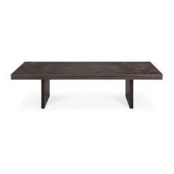 Mesa de centro Grooves, Off black teak, 135x65 cm
