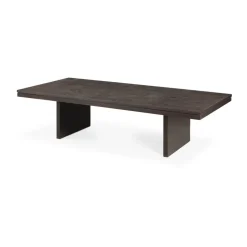 Mesa de centro Grooves, Off black teak, 135x65 cm