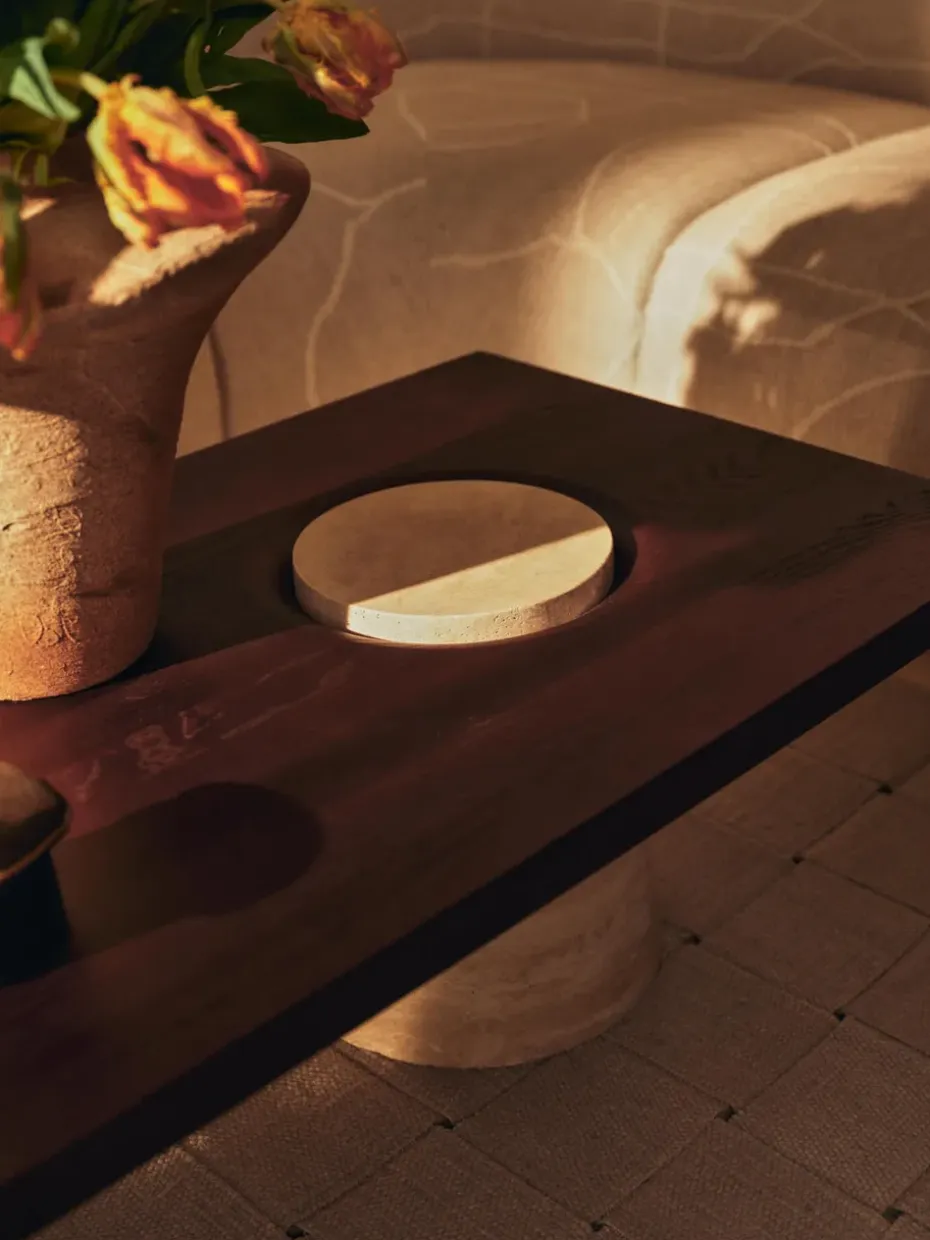 Mesa de centro Grova, Travertine, 155x55x34 m