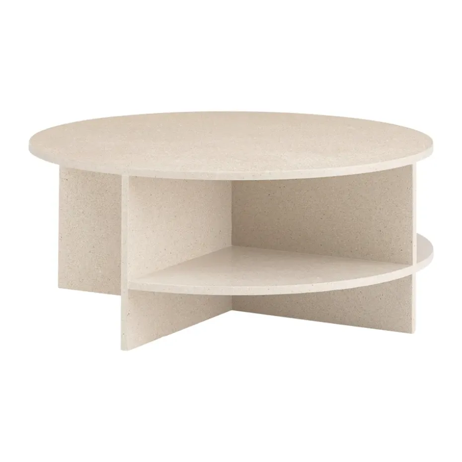 Mesa de centro Halves, Topo claro-terrazo, Ø85 cm