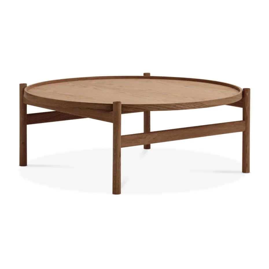 Mesa de centro HB Ø100 cm, Roble aceitado ahumado