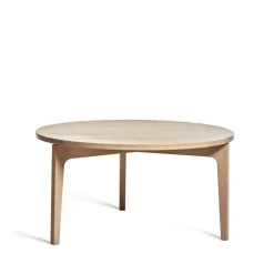 Mesa de centro Höllviken Ø80 cm, Roble blanqueado