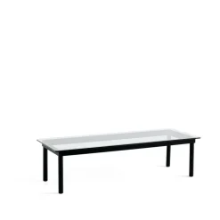 Mesa de centro Kofi, Black oak-clear glass, 50 cm