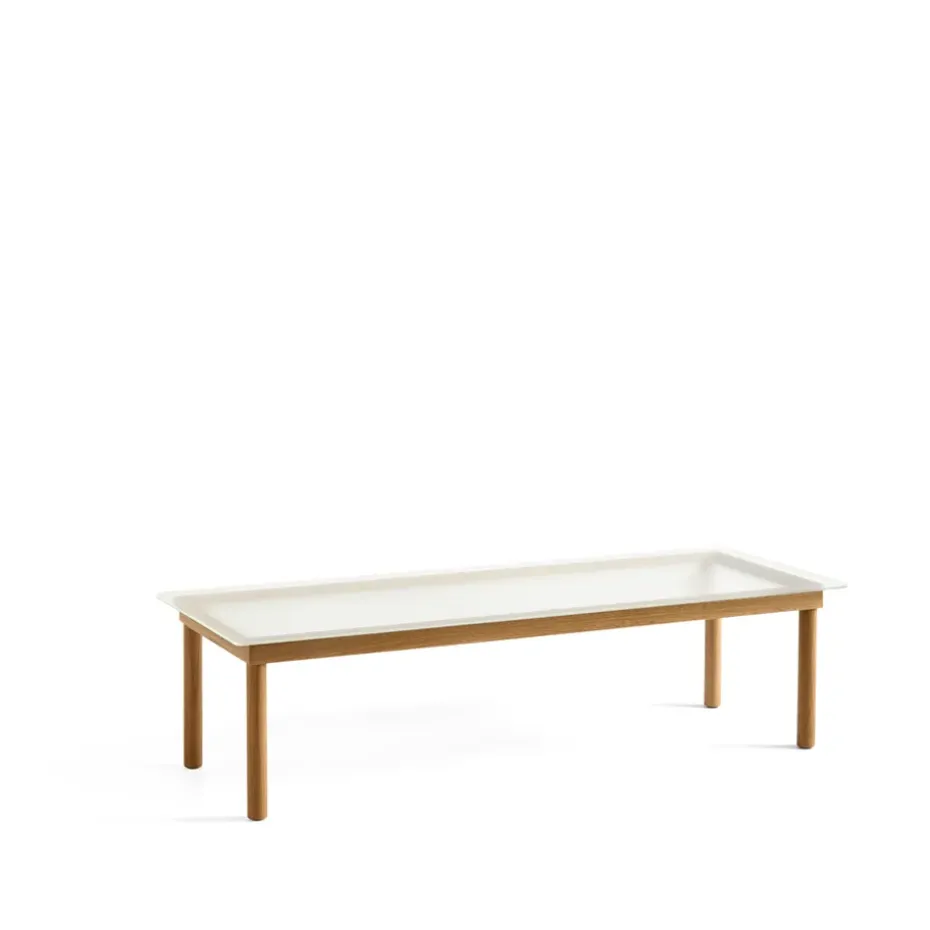 Mesa de centro Kofi, Oak-ribbed glass, 50 cm