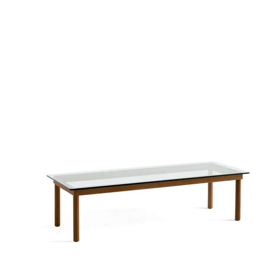Mesa de centro Kofi, Walnut-clear glass, 50 cm