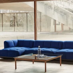 Mesa de centro Kofi, Walnut-clear glass, 50 cm