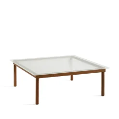 Mesa de centro Kofi, Walnut-ribbed glass, 100 cm