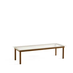 Mesa de centro Kofi, Walnut-ribbed glass, 50 cm
