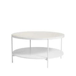 Mesa de centro Lene, Blanco, chapa de fresno pigmentado blanco