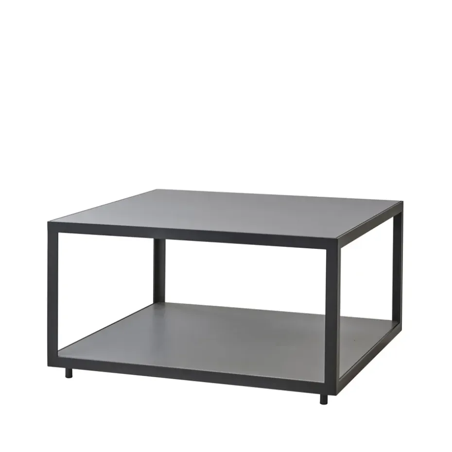 Mesa de centro Level cerámica 79x79 cm, Light grey-lava grey