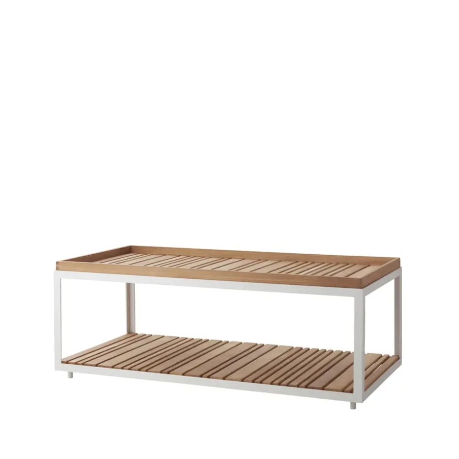 Mesa de centro Level teca 62x122 cm, White