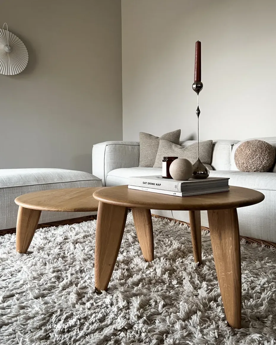 Mesa de centro Lyckeby Ø60x37,5 cm, Naturlackad ek