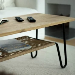 Mesa de centro Marcel, Roble rústico aceitado, 140x70